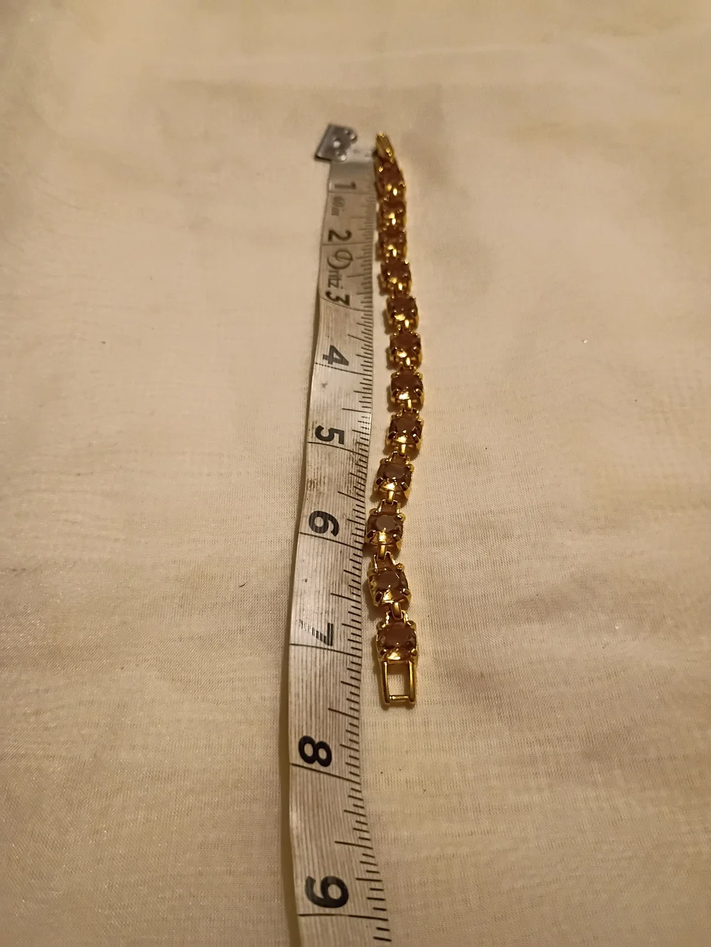 Swarovski Gold-Tone Tennis Bracelet with Champagne Stones - Women Jewelry